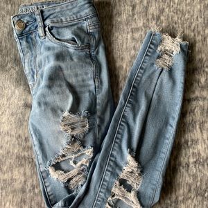 AEO Light wash high rise jegging